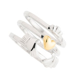Galway Three Part Claddagh Sterling Silver & Gold Ring
