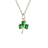 Galway Shamrock Green Crystal Sterling Silver Pendant