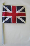 Union Jack Stick Flag with Stand 4 x6 inch
