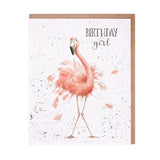 Wrendale 'Birthday Girl' Flamingo Birthday Card