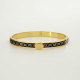 Halcyon Days Bangle Skinny Parterre Chain Black & Gold