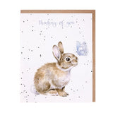 Wrendale 'Holly Blue' Rabbit Thinking of You Card