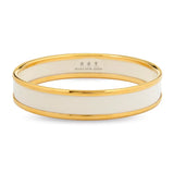 Halcyon Days Bangle in Ivory & Gold Enamel 6mm