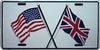 Union Jack / USA Flag License Plate