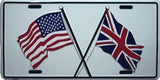 Union Jack / USA Flag License Plate