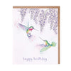 Wrendale 'Wisteria Wishes' Hummingbird Birthday Card
