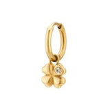 Brosway Gold Finish Four-Leaf Clover Pendant Crystal Earrings 1 Pair