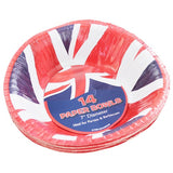 Union Jack paper bowls 14 pack