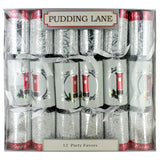 Christmas Crackers Silver & Red Postbox   12 Pack - Pudding Lane