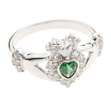 BELLEEK-GALWAY Green Crystal Sterling Silver Ring