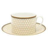 Halcyon Days Antler Trellis Ivory Teacup & Saucer