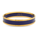 Halcyon Days Enamel Bangle Navy & Gold 1cm