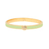 Halcyon Days Bangle Skinny Pave Button Green & Gold 6mm
